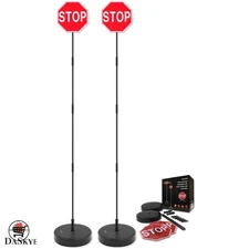 Adjustable Height Garage Parking Aid - 2-Pack LED Stop Signs for All Vehicles