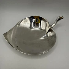 Vintage F.B. Rogers Silver Co. 1883 Silver Plate Leaf Shaped Footed Dish Jewelry
