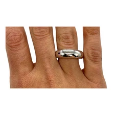 Authentic Chaumet 18k White Gold Anneau Bombe Band Ring Pink Sapphire Heart