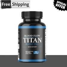 Blood Flow Titan Boost Pro Mens Blood Flow Supplement - 90 Capsules 1 Pack
