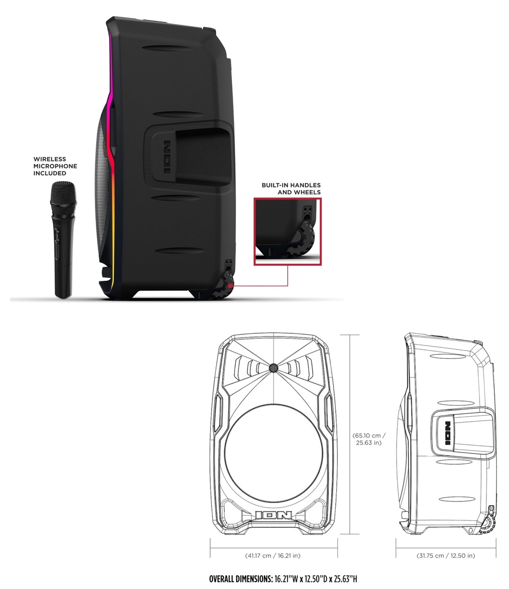 ION Audio Total PA APEX Wireless Battery-Power Loud Speaker PA