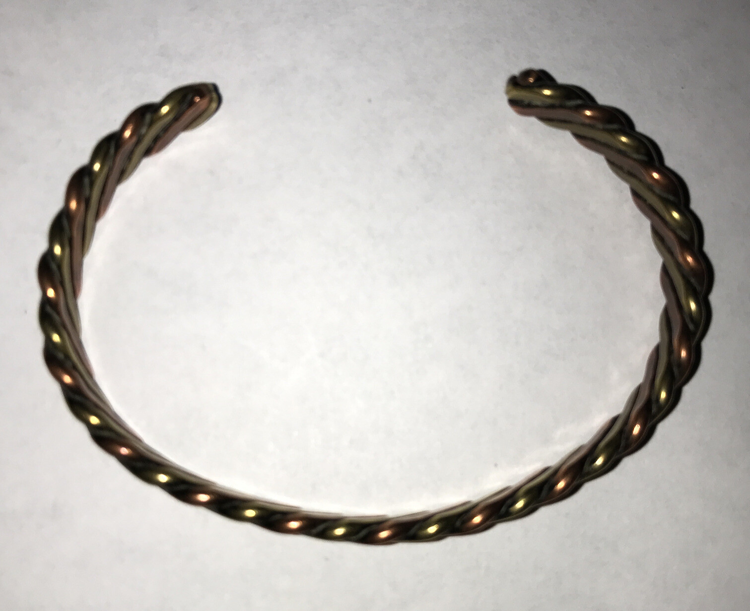 Vtg Two Tone Copper  Bangle Bracelet - image 2