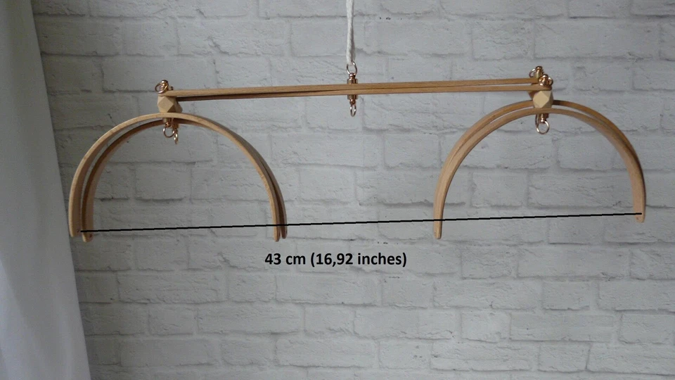 Деревянный мобильный телефон Arcs, подвесной мобильный, рамочный мобильный, декор детской комнаты, мобильное основание для кроватки - Изображение 2 из 4