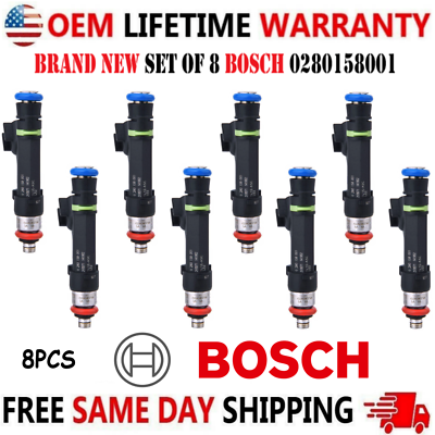 #ad Brand NEW BOSCH x8 Fuel Injectors for 2004 2009 Ford E 250 5.4L V8 #0280158001 $260.00