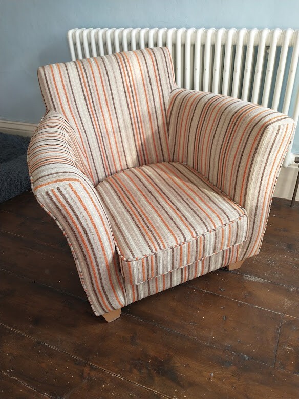 modern striped fabric tub chair eBay