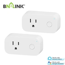 BN-LINK 2 Pack Smart Wi-Fi Plug Outlet with Remote Control, Timer Function 15A