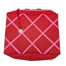 Estee Lauder Beauty Buster Cosmetic Makeup Train Case Red Pink Bag