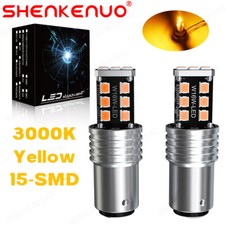 2Pcs 1157 LED BAY15D Bulbs Turn Tail Brake Stop Backup Light Signal Bright Amber