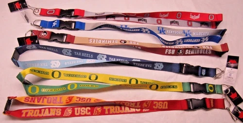NCAA Reversible Lanyard Keychain 23" Long 3/4" Wide by Aminco Select Team Below