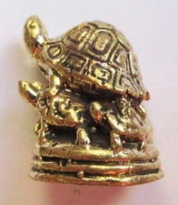 Figurine statuette famille tortues décoration collection bronze