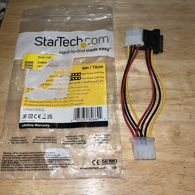 StarTech LP4SATAFM2L SATA to LP4 Power Cable Adapter with 2 Additional LP4 6