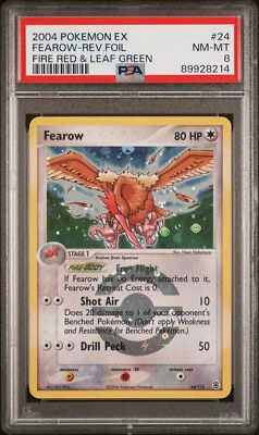 PSA 8 Fearow Reverse Holo #24 2004 Pokemon Ex Fire Red & Leaf