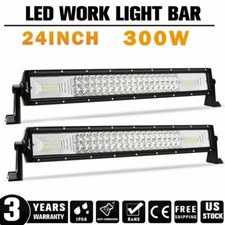 2x 24 Inch 300w Spot Flood Combo Led Light Bar Driving Suv Atv Pickup Boat 22