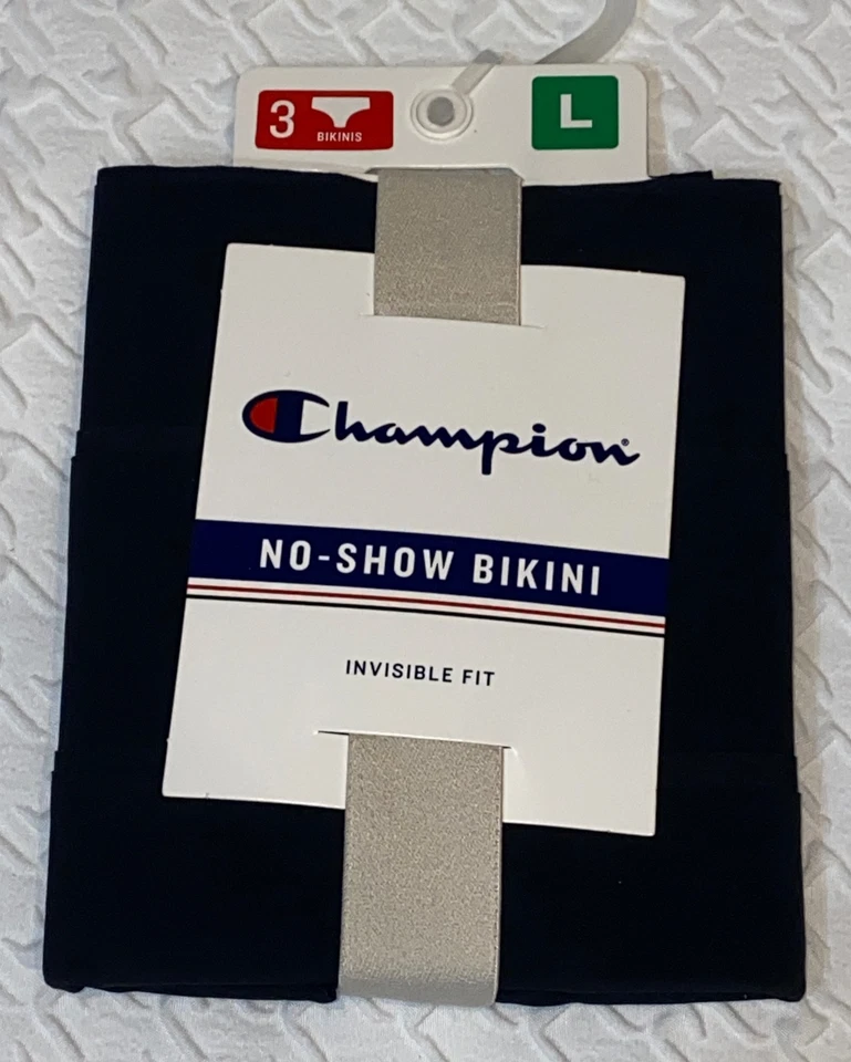 Paquete de 3 bragas de bikini descaradas negras de corte libre CHAMPION NUEVAS para mujer L 7 Foto 3 de 4