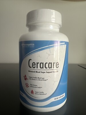 Pharmagetics Ceracare Blood Sugar Support 60 Capsules Exp 11/2026 - New/Sealed!