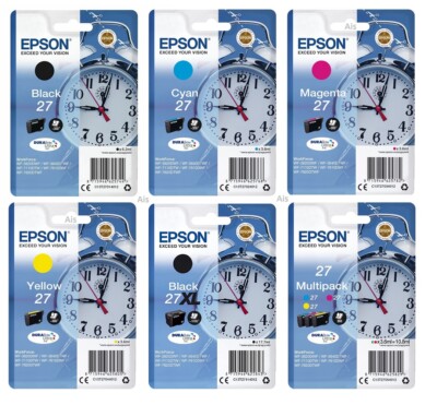 Original Epson 27, Tintenpatronen WorkForce WF-7610DWF WF-7620DTWF WF-7210DTW SET