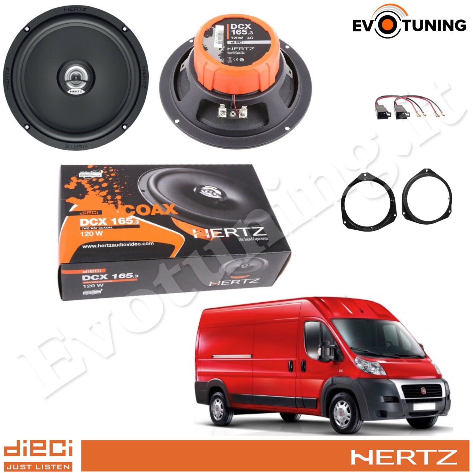 Upgrade Audio Fiat Ducato: Kit Hertz DCX 165.3 per Viaggi Infiniti