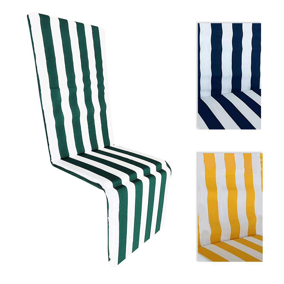 Lettino Prendisole Con Cuscino - 60x190 Cm Righe Verde - Per Mare E Giardino - Foto 11