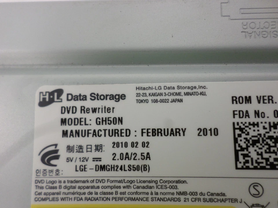USED HL Hitachi Data Storage DVD Rewriter GH50N Internal Desktop Drive - Image 4 of 4