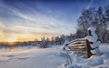 Landscape winter snow nature cold outdoors sunlight Custom Gaming Mat Desk