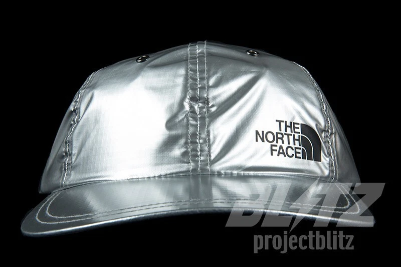 SUPREME THE NORTH FACE METALLIC 6-PANEL CAP SILVER SS18 HAT TNF