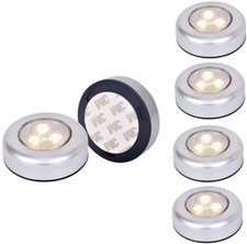 4 LED Touch Push On Off Light Self Stick On Click Battery Button Light New UK