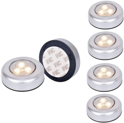 4 LED Touch Push On Off Light Self Stick On Click Battery Button Light New UK