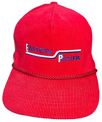 Eastern Pacific Shipping Vtg Red Corduroy Adjustable Hat Employee CalHead