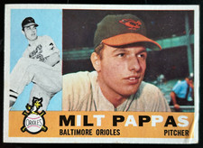 1960 TOPPS  #12 MILT PAPPAS Baltimore Orioles MLB baseball card VG/EX creased