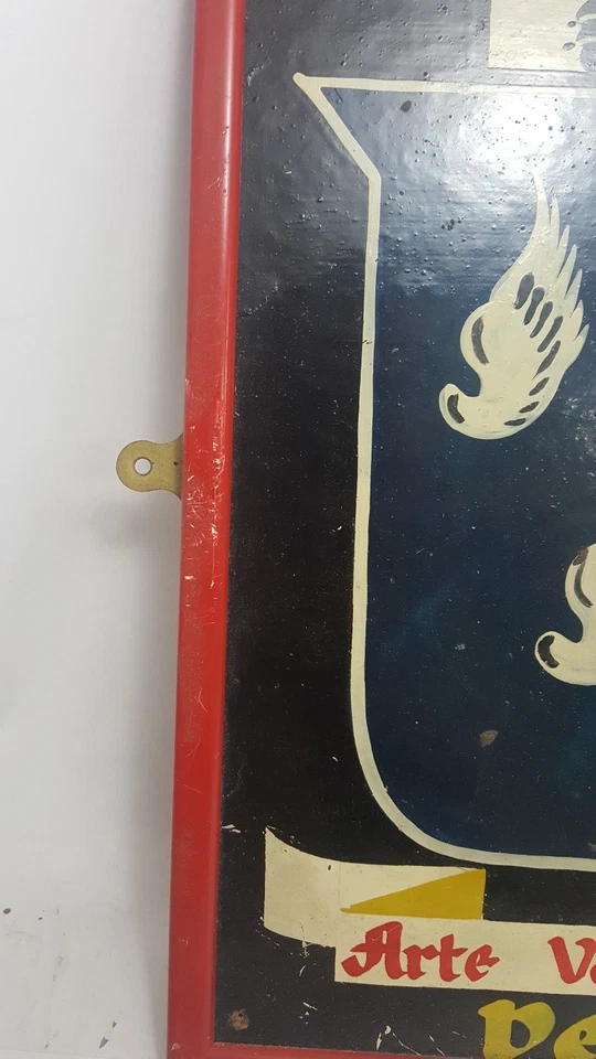 Vintage HAND PAINTED COAT OF ARMS DEANE Surname Latin Motto Heraldic Crest - Image 4 of 4