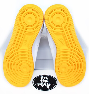 Nike Air Force 1 '07 AF1 White Laser Orange Yellow Stitch UK 6 US