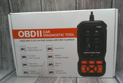 V520 Car Engine OBD OBD2 Scanner Diagnostic Code Reader Battery Open Box