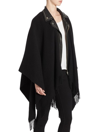 the kooples poncho with leather