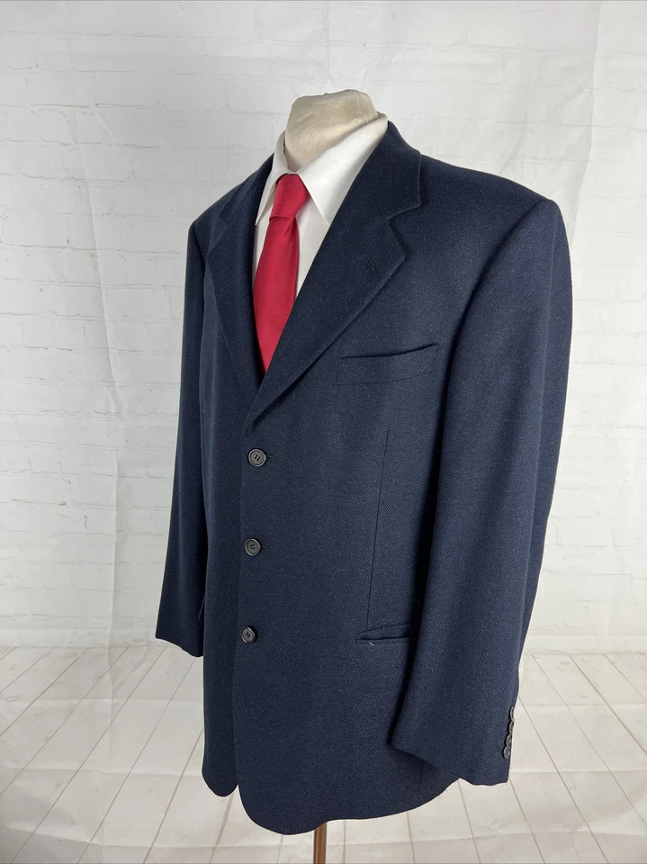 Blazer OTOÑO/INVIERNO Valentino Para Hombre Azul Marino Cachemira Sólida 42R $2,598 Foto 3 de 4