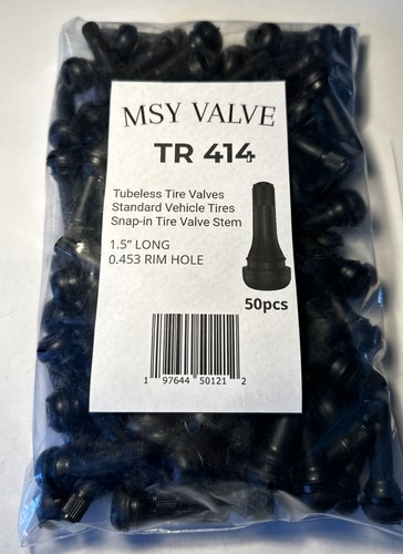 TR414 Snap-In Tire Wheel Valve Stems Medium Black Rubber Kit Universal - Bild 9 von 9