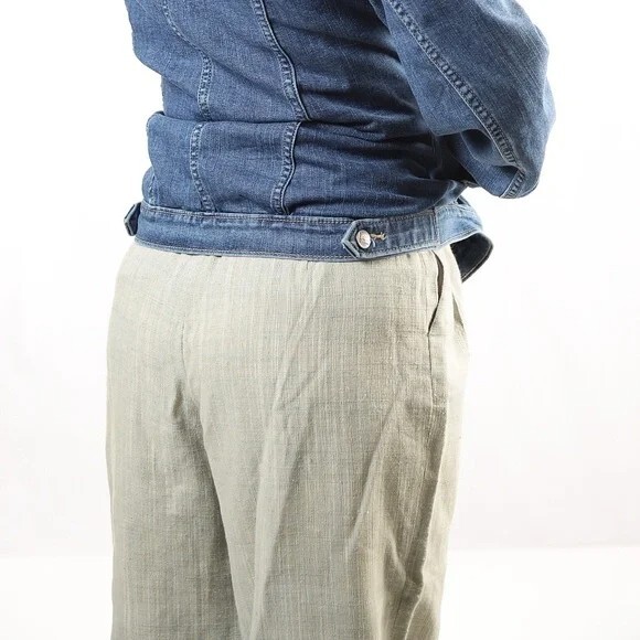 パンツ 90s- christian dior cotton linen slacks Dior Christian Vintage Tuck Wide Pants Slacks Wool Linen