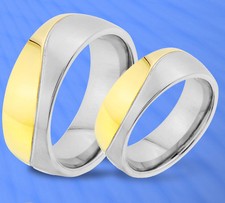 2 Ringe Trauringe Eheringe Partnerringe  Gold Platiert  GRAVUR GRATIS  JE80
