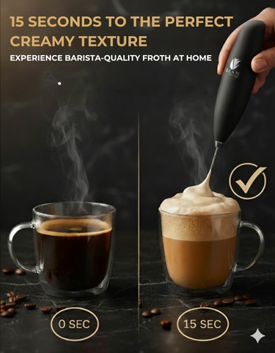 Montalatte Bean Envy, Agitatore Caffè, Bacchetta Montalatte, Nero  - Foto 3 di 9