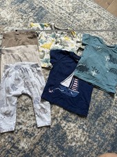 George NEXT H&M baby 5pc Outfit Set Dinosaur cotton tops & trousers 6-9 months
