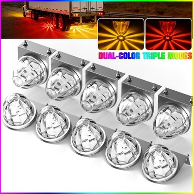 Dual Color LED Watermelon Lights with Bracket Trailer Truck Marker Light 12-24V
