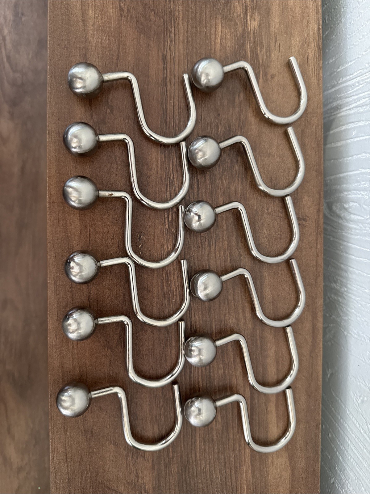 Shower Curtain Hooks Rings Silver 12 Pieces Heavy