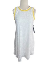 Madison NWT White Lace Sheath Dress Size Small Stretch Sleeveless Sporty Golf