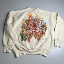 Vintage 80s Whittle Artwear Horse Racing Sweatshirt Home Stretch Kentucky Derby