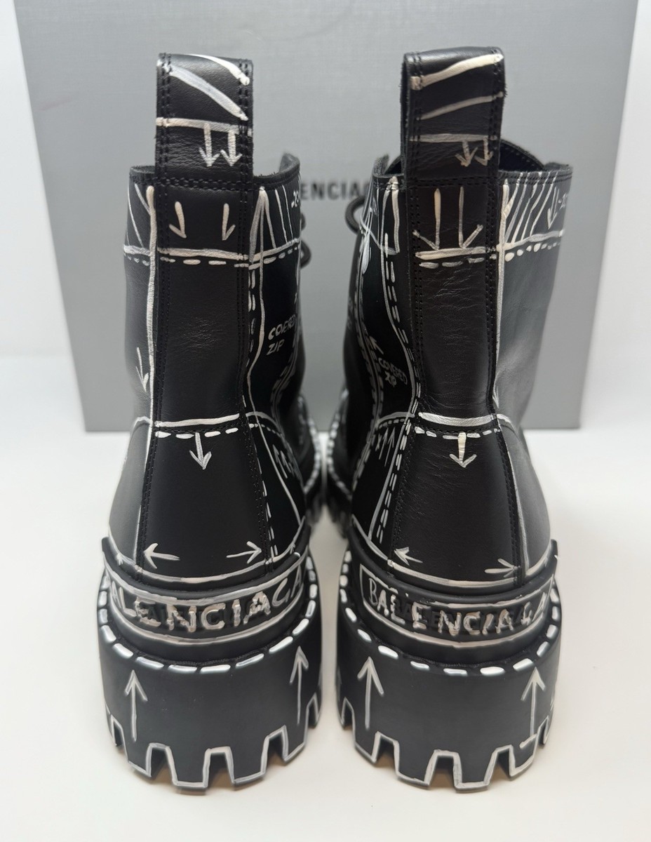 Balenciaga Strike Lace Up Graffiti Boots Size 9 US 42 EU Balenciaga Strike Lace Up Graffiti Boots Size 9 US 42 EU | eBay main image 2