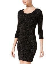 Trixxi Womens Open Back Bodycon Dress, Black, Juniors, 3