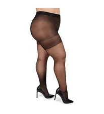 MeMoi MM-2618 Plus Back Seam/Cuban Heel Control Top Pantyhose