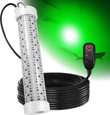 400W LED Green Underwater Fishing Light, 12Inch 100Ft Cable  110V GFCI Safety Plu
