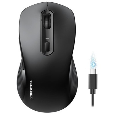 Rechargeable Bluetooth Mouse, [ USB + BT5.0 + BT3.0 ] Wireless Mouse, Ergonom...