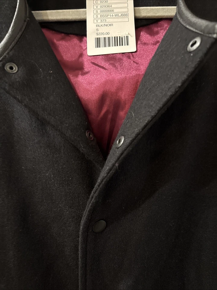 Chaqueta a escala negra talla S negra talla S tela a presión delantera cuero trasero Foto 3 de 4