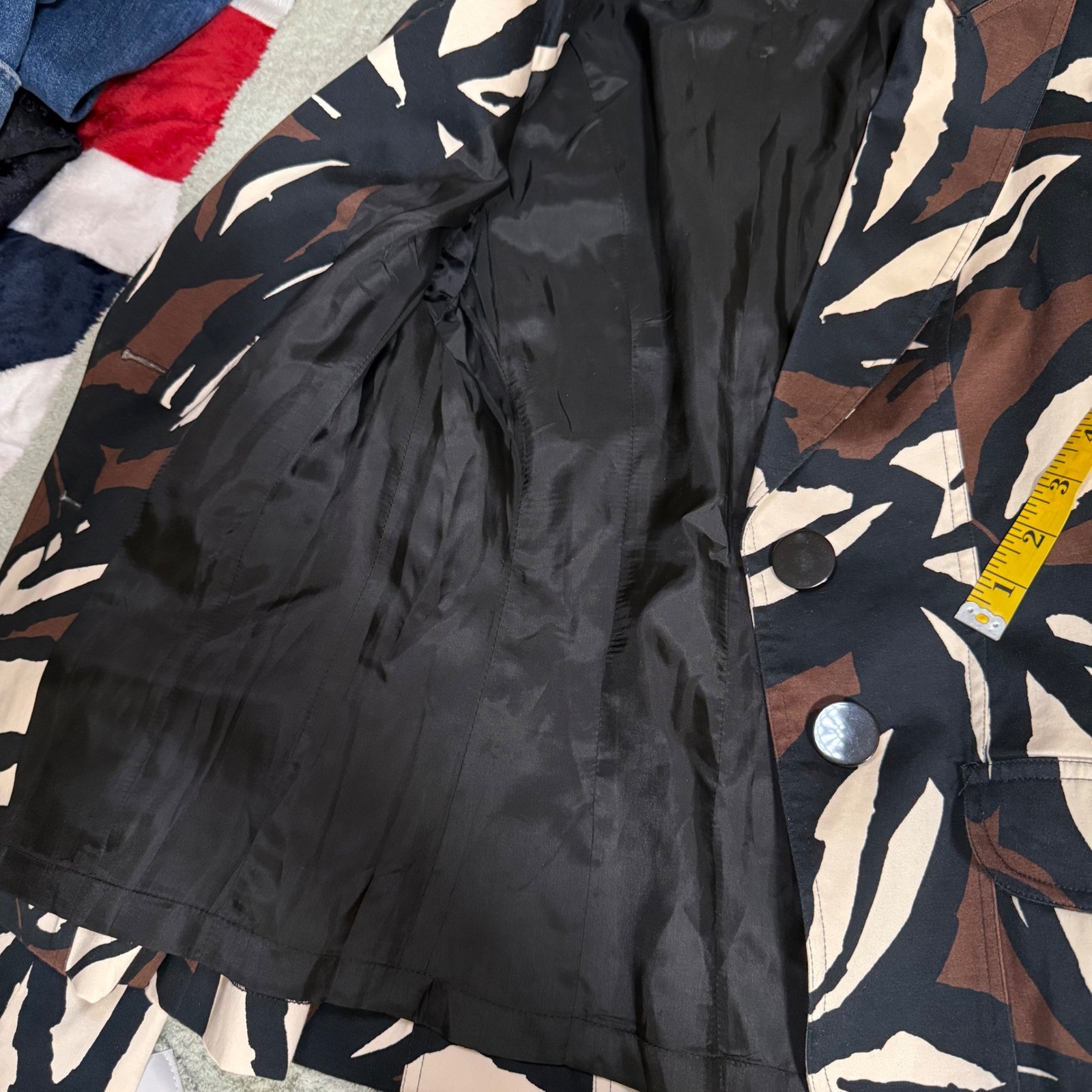 Cache Blazer Jacket Small Abstract Print Fitted S… - image 11